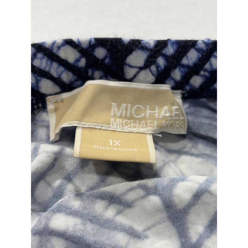MICHAEL Michael Kors Skirt Womens 1X Plus Blue Geometric Print Maxi Long Jersey - Picture 5 of 11